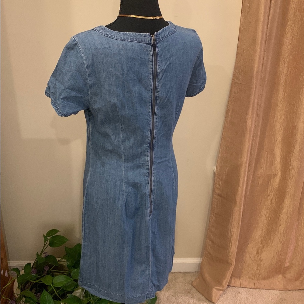 🌹Vintage Banana Republic • Light Blue Denim Short Sleeve Mini Dress - Picture 4 of 10